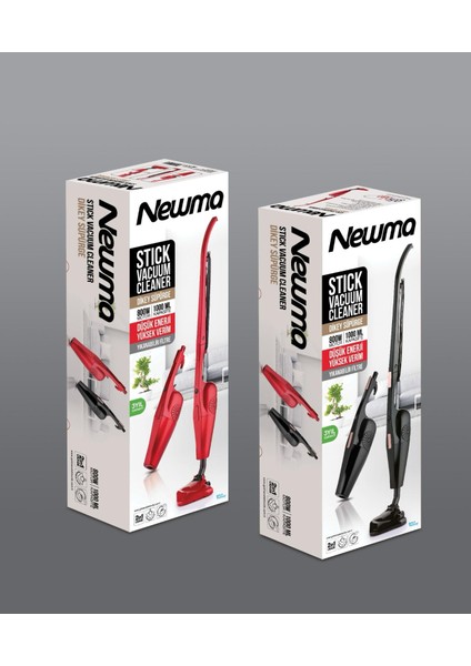 Newma 800W Kablolu Toz Torbasız Kullanım Dikey Süpürge - siyah