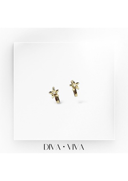 Divaviva - Vıp 14K Taşlı Mini Çiçek Kadın - Mini Flora Küpe fiyatları