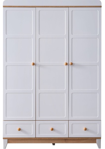 Bello Çocuk Odası Takımı, Bello Yavrulu Karyola, Berlin 3 Kapaklı Dolap - Ceviz