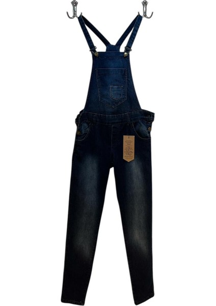 Denim Mavi Renk Bahçıvan Kadın Pantolon
