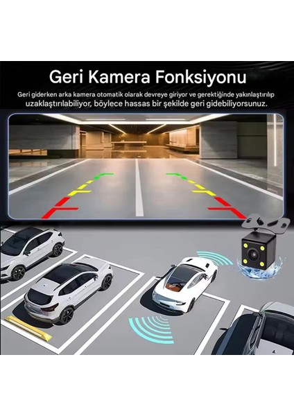 S-15 Wi-Fi Full Hd 3 Kameralı Araç Içi Güvenlik Kamerası 64GB – Ir Gece Görüşü, Ön-Arka-Iç Kayıt,dashcam