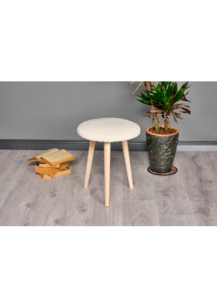 Puf Gürgen Ahşap Retro Ayaklı Dekoratif Puf Tabure Bench Sehpa Sandelye