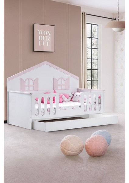 Poli Çocuk Odası Takımı, Poli Yavrulu Karyola, Flower 3 Kapaklı Dolap, Şifonyer - Pembe fiyatları