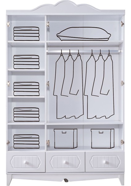 Poli Çocuk Odası Takımı, Poli Yavrulu Karyola, Flower 3 Kapaklı Dolap, Şifonyer - Pembe indirimleri