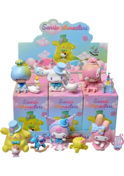 Lucky Blind Box Sanrio Klasik Anime Karakterleri Kuromi Melody Cinnamoroll Sevimli Figür Model Hediye Oyuncak Cadılar Bayramı Noel Kol: E3 One Box (6pcs) (Yurt Dışından)