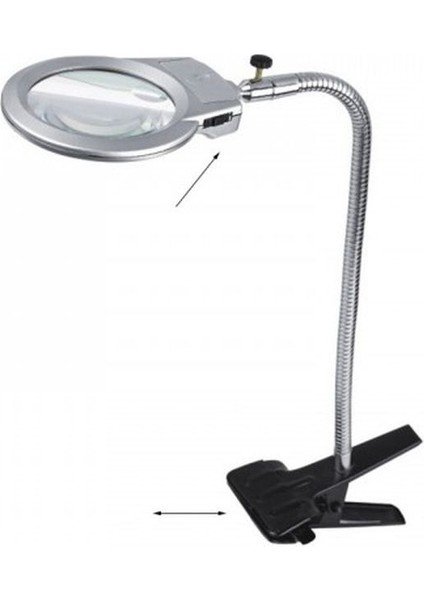 Büro Ev Ofis Için 2.5x Büyütür 90MM LED Işıklı Büyüteç Mandallı Metal Hortum Masa Büyüteci fiyatları