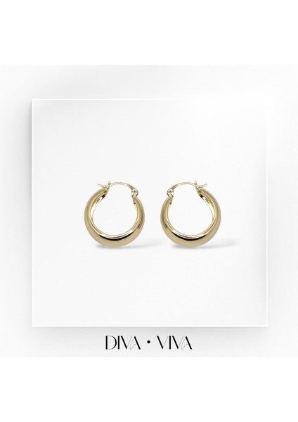 Divaviva - Vıp 14K Vintage Kalın Halka Kadın - Timeless Loop Küpe fiyatları