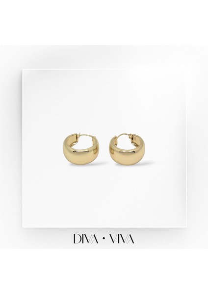 Divaviva - Vıp 14K Vintage Kalın Halka Kadın - Timeless Loop Küpe modelleri