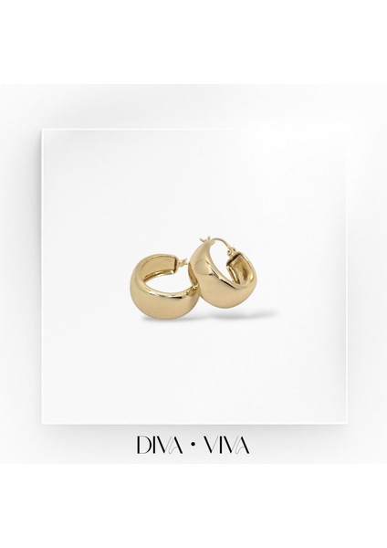 Divaviva - Vıp 14K Vintage Kalın Halka Kadın - Timeless Loop Küpe fırsatları