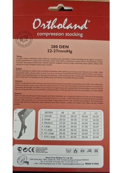 Orthoglad 280 Den Varis Çorabı Dizüstü Silikonlu Burnu Açık 6