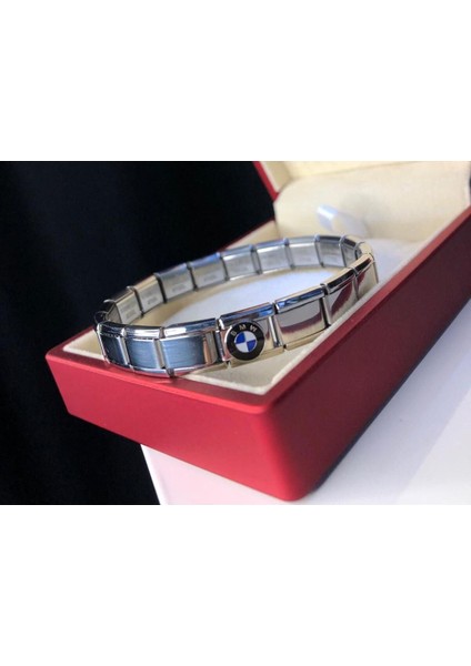 Erkek Kadın Çelik Bileklik - Bmw Logolu Italyan Charm Nomi modelleri