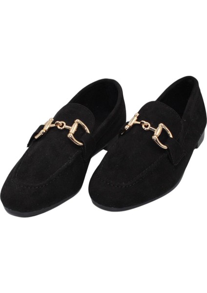 Siyah Kadın Tokalı Günlük Süet Babet Ayakkabı fiyatları