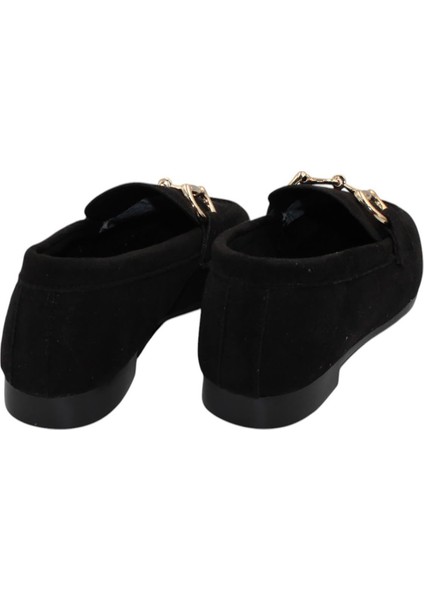 Siyah Kadın Tokalı Günlük Süet Babet Ayakkabı fırsatları