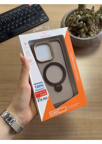 iPhone 16 Pro Standlı ve Magsafe Kılıf SOOCASE622