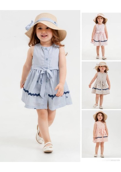 Şapkalı Kız Çocuk Elbise + Şapka. 2-5 Yaş