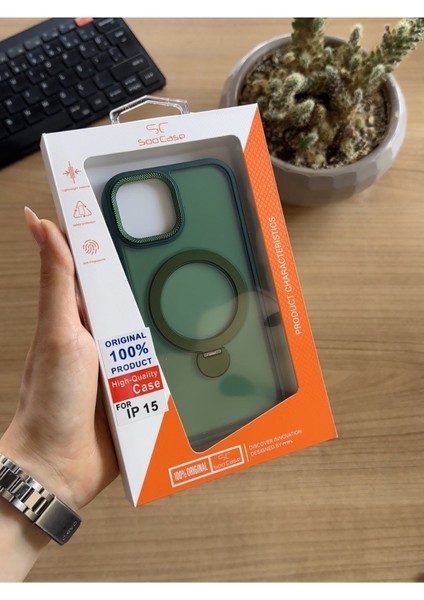 iPhone 15 Standlı ve Magsafe Kılıf SOOCASE622