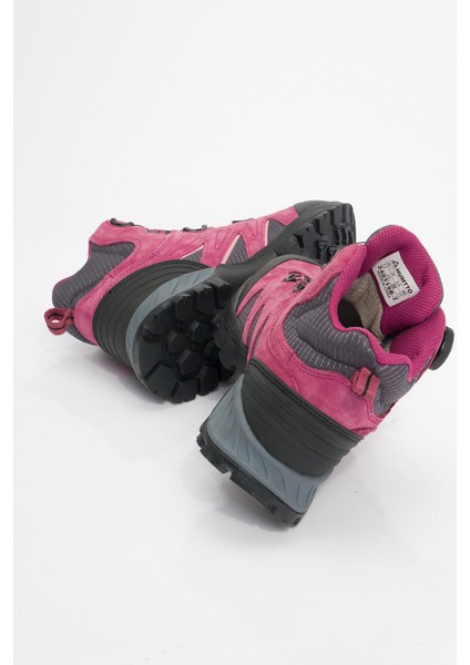 Humtto Kadın Kalın Taban Yarım Bilek Sneaker Bot Gerçek Deri Mc 20370 Mor