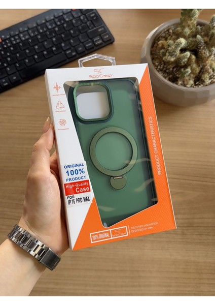 iPhone 16 Pro Max Standlı ve Magsafe Kılıf SOOCASE622