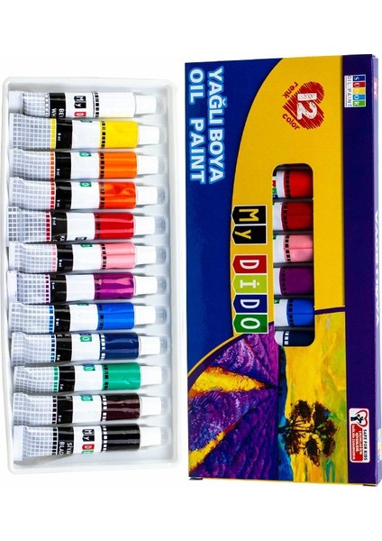Alex Schoeller Çok Amaçlı Sanatsal Blok 35X50 200 gr 15 Yaprak Mydido 12 Renk 12 ml Yağlı Boya Plastik Spatula Fırça indirimleri