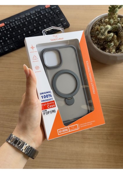 iPhone 12/12 Pro Standlı ve Magsafe Kılıf SOOCASE622