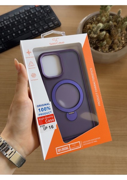 iPhone 16 Standlı ve Magsafe Kılıf SOOCASE622