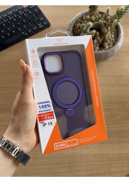 iPhone 15 Standlı ve Magsafe Kılıf SOOCASE622