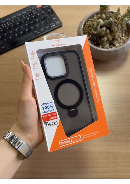 iPhone 16 Pro Standlı ve Magsafe Kılıf SOOCASE622