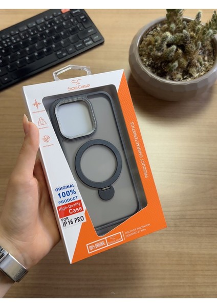 iPhone 16 Pro Standlı ve Magsafe Kılıf SOOCASE622