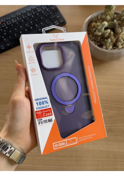 iPhone 16 Pro Max Standlı ve Magsafe Kılıf SOOCASE622