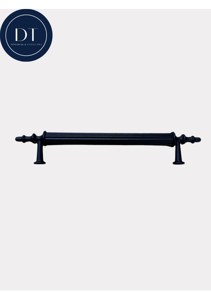 Mat Siyah Metal Mobilya Mutfak Çekmece Dolap Kulpu (192 mm - 19.2 Cm)