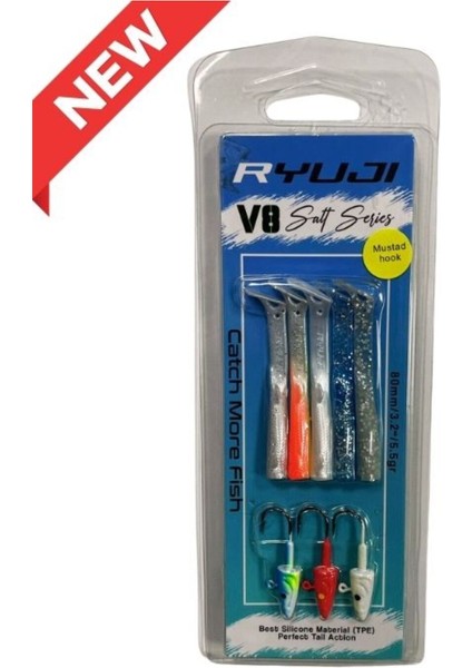 V8 8cm 5.5gr Silikon Yem Mix