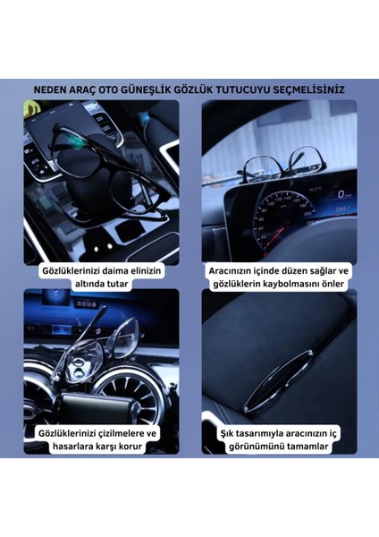 Klipsli 180 Araç Içi Gözlük Tutucu Kart Tutucu Mandallı Süngerli Oto Araç Gözlük Tutacagi