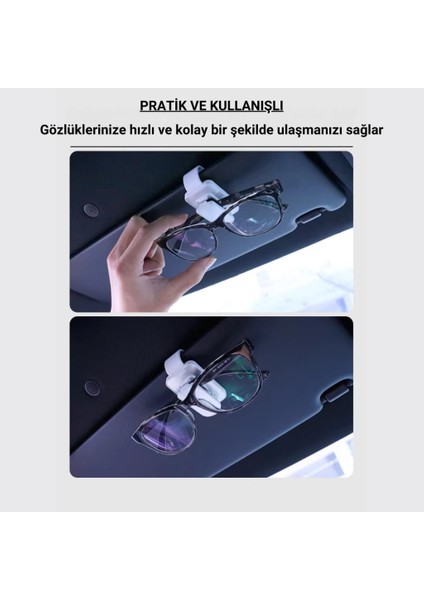 Klipsli 180 Araç Içi Gözlük Tutucu Kart Tutucu Mandallı Süngerli Oto Araç Gözlük Tutacagi