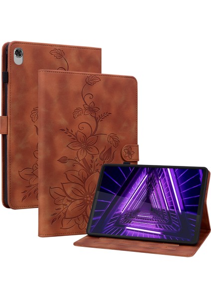 Lenovo M10 Plus Için Tablet Kılıfı Dayanıklı Esnek Tpu Kapak Ayarlanabilir Stand Kart Yuvaları ve Kaymaz Yivler (Yurt Dışından)