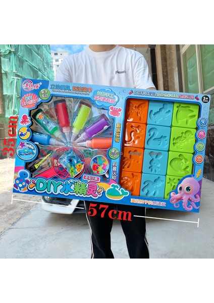 Yeni Çocuk Dıy Üç Boyutlu Sessiz Kitap Goo Kart Çıkartmaları Suluboya Boyama Seti El Kitabı Kız Oyuncakları Büyük Hediye Kutusu (Yurt Dışından)