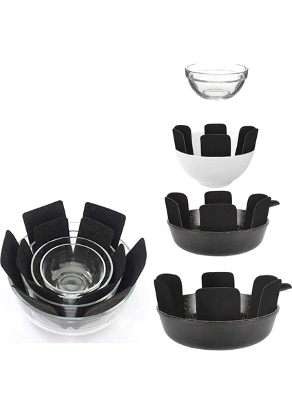 12'li Tencere Tava ve Tabak Arası Keçe Yıldız Siyah 38 x 38CM