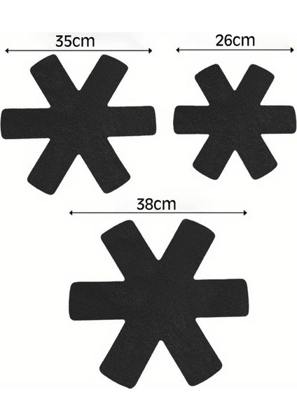 12'li Tencere Tava ve Tabak Arası Keçe Yıldız Siyah 38 x 38CM modelleri