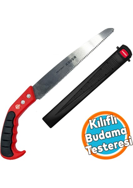 Budama Testeresi Kılıflı 300 mm Çelik Düz Bahçe Ağaç Dal Bağ El Testeresi