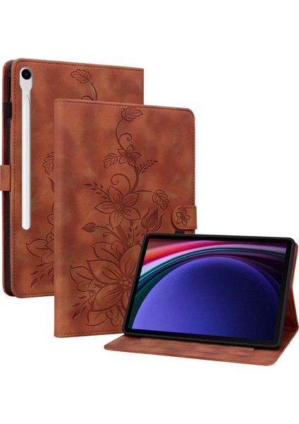 Samsung Galaxy Tab S9 Için Tablet Kılıfı Dayanıklı Esnek Tpu Kapak Ayarlanabilir Stand Kart Yuvaları ve Kaymaz Yivler (Yurt Dışından)