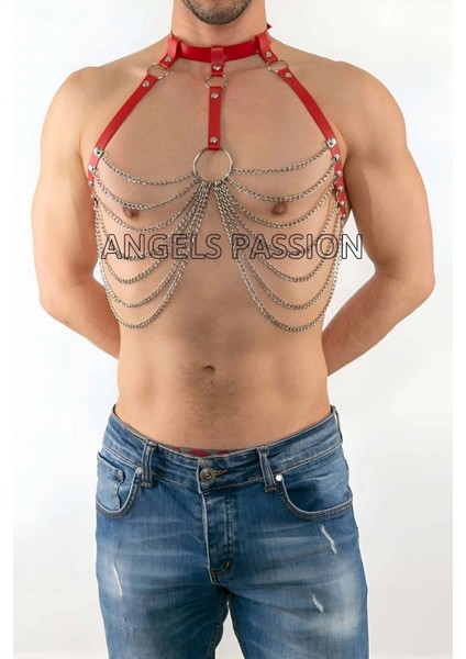 Zincirli Erkek Deri Göğüs Harness, Zincirli Erkek Harness Mk fiyatları
