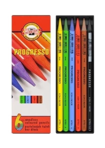 Progresso Kuru Boya Kalemi 6'lı Set