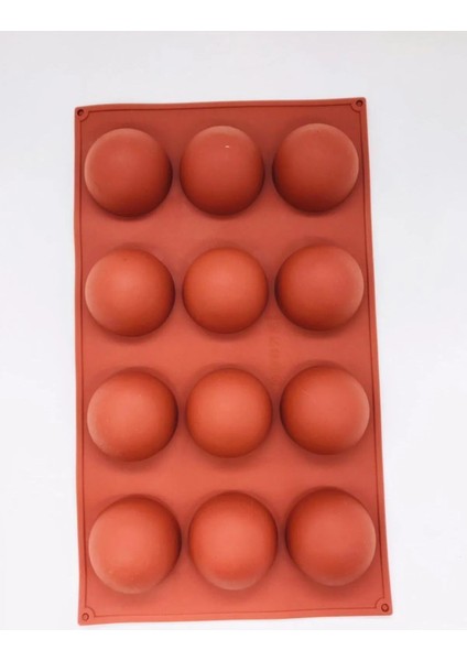 Yarım Küre 12'li Silikon Kek Pasta Buz Kalıbı Ürün 4,5cm modelleri