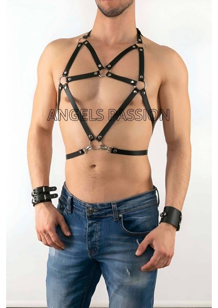 Deri Erkek Göğüs Üzeri Harness M