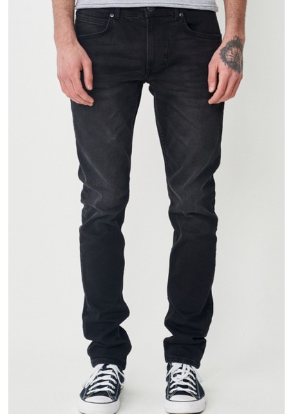 Luke Slim Fit Düşük Bel Siyah Erkek Jean Pantolon