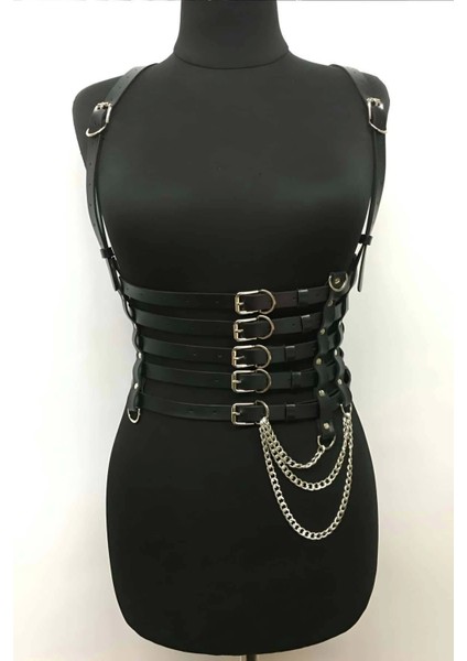 Sıralı Zincir Detaylı Şık Deri Kemer fiyatları