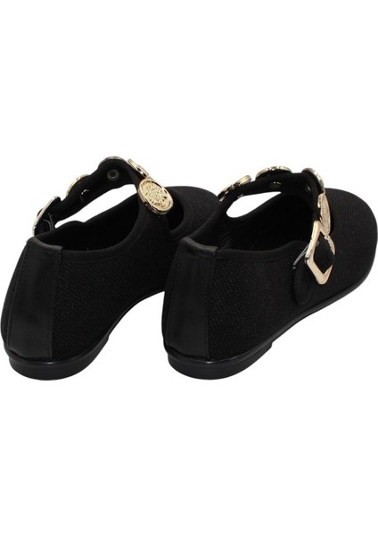 Siyah Kumaş Tokalı Bantlı Günlük Babet Ayakkabı indirimleri