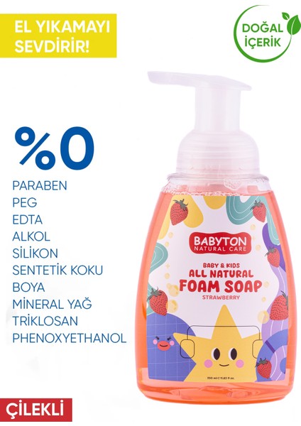 Doğal Çilekli Köpük Sabun 350 ml fiyatları
