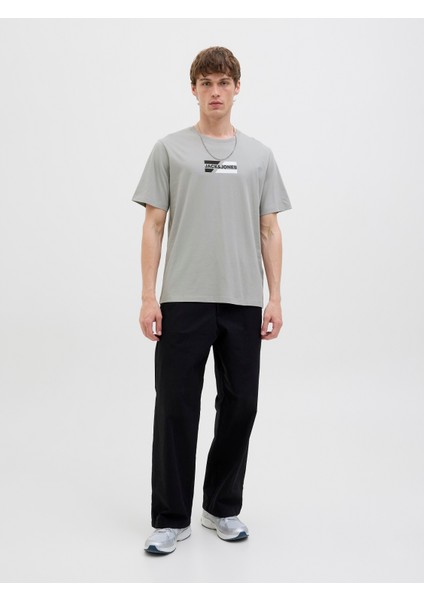 Jack Jones Yazı Baskılı Erkek Bisiklet Yaka Tişört 12268415 fırsatları