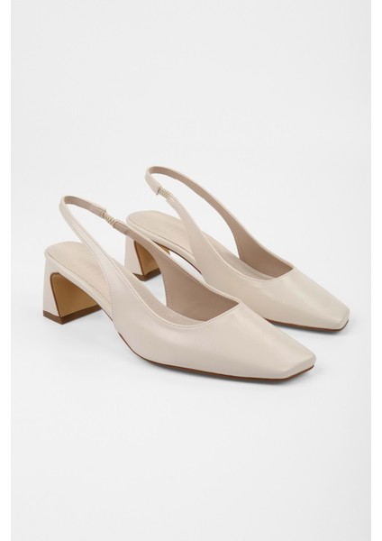 Kadın Vinte Ekru Cilt Küt Burunlu Stiletto fiyatları