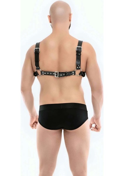 Zincir Detaylı Şık Erkek Deri Bulldog Göğüs Harness M indirimleri